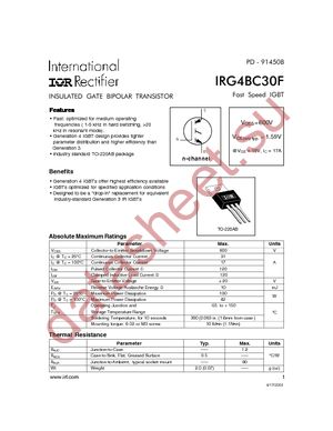 IRG4BC30F datasheet  